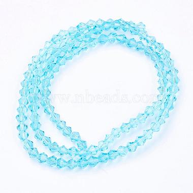 Light Sky Blue Glass Bicone Beads Strands(X-GLAA-S026-06)-3