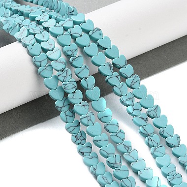 perles synthétiques turquoise brins(G-M403-A29-02)-2