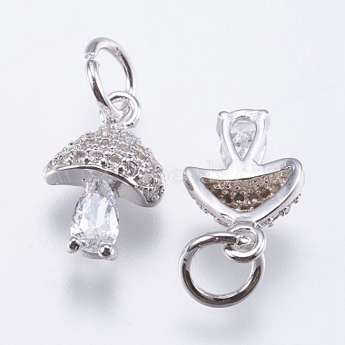 Brass Micro Pave Cubic Zirconia Charms(X-RB-I077-25P-RS)-2