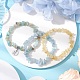 3Pcs 3 Styles Natural Citrine & Flower Amazonite & Aquamarine Aventurine Chips Stretch Bracelets Sets(BJEW-JB11076-05)-2