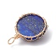 Natural Lapis Lazuli Dyed Copper Wire Wrapped Pendants(PALLOY-JF02436-03)-3