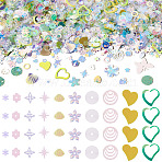 100G Plastic Sequins Beads, Sewing Craft Decorations, Light Green, 6x6mm(PVC-TA0001-04E)