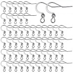 100Pcs 304 Stainless Steel French Earring Hooks, Flat Earring Hooks, Ear Wire, with Horizontal Loop, Stainless Steel Color, 15~17x18mm, Hole: 2mm, 21 Gauge, Pin: 0.7mm(STAS-SC0004-63P)
