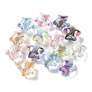 UV Plating Transparent Acrylic Beads, Iridescent, Star, Mixed Color, 18x19.5x12mm, Hole: 2mm(MACR-K356-07)