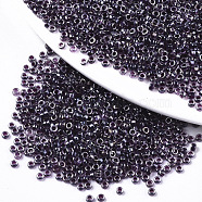 Glass Seed Beads, Fit for Machine Eembroidery, Transparent Inside Colours, Round, DarkSlate Blue, 2.5x1.5mm, Hole: 1mm, about 2222pcs/50g(X-SEED-S042-07A-02)