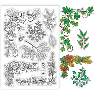 PVC Plastic Stamps, for DIY Scrapbooking, Photo Album Decorative, Cards Making, Stamp Sheets, Leaf Pattern, 16x11x0.3cm(DIY-WH0167-56-994)