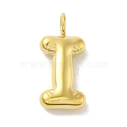 304 Stainless Steel Pendants, Real 14K Gold Plated, Balloon Letter Charms, Bubble Puff Initial Charms, Letter I, 24x11x5mm, Hole: 4mm(STAS-K263-47G-I)