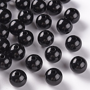 Opaque Acrylic Beads, Round, Black, 12x11mm, Hole: 1.8mm, about 566pcs/500g(MACR-S370-C12mm-S002)