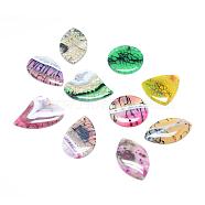 Natural Crackle Agate Stone Pendants, Mixed Shape, Mixed Color, 45~59x32~47x5~7mm, Hole: 2mm(G-T051-01)
