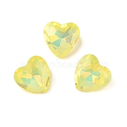 Glass Cabochons, Faceted, Heart, Yellow, 10x10x4.5mm, 45pcs/set(GLAA-N0028-08B)