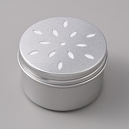 Aluminium Shallow Round Candle Tins, with Hollow Lids, Empty Tin Storage Containers, Flower Pattern, 7.1x4.25cm, Inner Diameter: 6.4x4.1cm(AJEW-WH0326-03A)