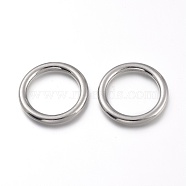 304 Stainless Steel Linking Rings, Round Ring, Stainless Steel Color, 25.5x3mm, Inner Diameter: 18.5mm(STAS-H120-10P-B)