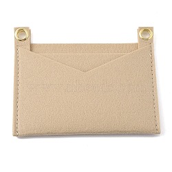 Felt Bags Organizer Insert, Mini Envelope Handbag Shaper Premium Felt, with Iron Grommets, Blanched Almond, 15x12.3x0.55cm, Hole: 10mm(PURS-WH0001-46B-03)