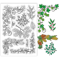 PVC Plastic Stamps, for DIY Scrapbooking, Photo Album Decorative, Cards Making, Stamp Sheets, Leaf Pattern, 16x11x0.3cm(DIY-WH0167-56-994)