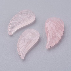 Natural Rose Quartz Pendants, Wing, 24.5x12x5mm, Hole: 1mm(G-E435-B-17)