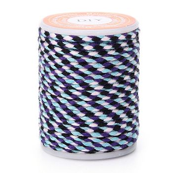 4-Ply Polycotton Cord, Handmade Macrame Cotton Rope, for String Wall Hangings Plant Hanger, DIY Craft String Knitting, Prussian Blue, 1.5mm, about 4.3 yards(4m)/roll