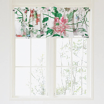 Polyester Curtain Purdah, for Home Wall Drapes Window Decoration, Rectangle, Flower, 460x1320mm