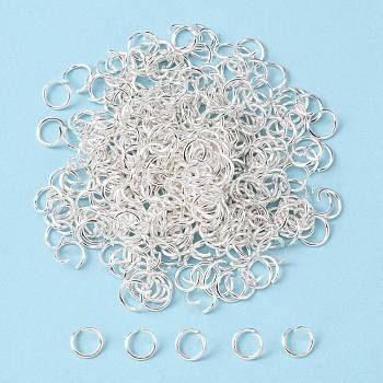 Iron Jump Rings, Open, Silver Color Plated, Single Ring, 18 Gauge, 8x1mm, Inner Diameter: 6mm, about 10000pcs/kg