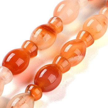 Natural Agate Beads Strands, Fish, 15x8.5x8.5mm, Hole: 1mm, about 26pcs/strand, 14.96''(38cm)