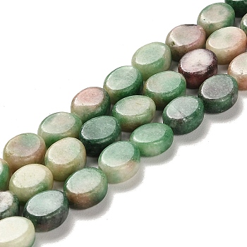 Natural Dolomite Beads Strands, Dyed, Flat Oval, Lime Green, 9.5~10x7.5~8x4.5mm, Hole: 1.2mm, about 42~44pcs/strand, 15.35~15.94 inch(39~40.5cm)