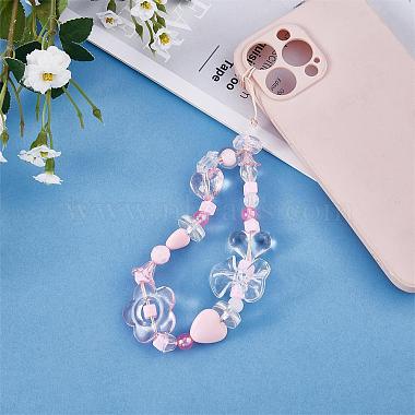 150 Pieces Random Rose Acrylic Beads Bear Pastel Spacer Beads Butterfly Loose Beads for Jewelry Keychain Phone Lanyard Making(JX543C)-5