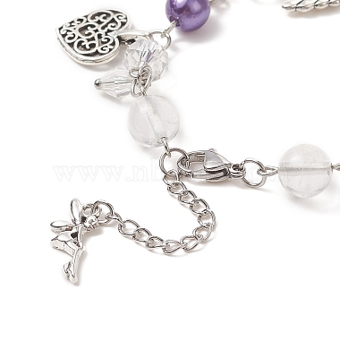Alloy Heart & Fairy Charm Bracelets(BJEW-JB09307)-5