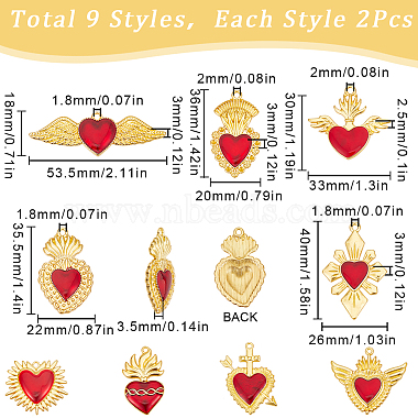 Sunnyclue 18pcs 9 styles pendentifs en alliage d'émail(ENAM-SC0005-06)-2