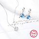Rhodium Plated 925 Sterling Silver Cube Dangle Hoop Earring & Pendant Necklace(LS6808-1)-1