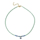 Ожерелье с подвеской в стиле лэмпворк «Сглаз» и цепочками из стеклянного бисера для женщин(NJEW-JN04419)-2