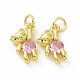 Brass Micro Pave Clear Cubic Zirconia Charms(ZIRC-F135-25G-02)-2