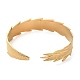 304 Stainless Steel Feather Cuff Bangles(BJEW-G694-03G)-3