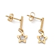 3 paire 3 boucles d'oreilles pendantes avec étoile en cristal et chiffres romains(EJEW-B020-02G)-2
