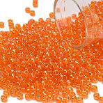 TOHO 8/0 Round Beads, Japanese Seed Beads, (174B) Transparent AB Hyacinth, 3mm, Hole: 1mm, about 222pcs/10g(X-SEED-TR08-0174B)