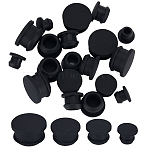 24Pcs 4 Style Silicone Bottle Seal Plug, Reusable Replacement Bottle Stopper, Black, 11~19x9~11mm, Pin: 7~15mm, 6pcs/style(AJEW-GF0008-10A-01)