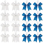 16Pcs 2 Colors PU Leather Pendant Decorations, with Alloy Findings, Bowknot, Mixed Color, 126mm, 8pcs/color(AJEW-BBC0002-20)