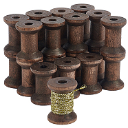Wooden Empty Spools for Wire, Thread Bobbins, Coconut Brown, 3x2.1~2.15cm(TOOL-WH0125-54C-01)