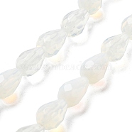 Opalite Beads Strands, Faceted Teardrop, 10x7mm, Hole: 1.2mm, about 20pcs/strand, 7.87''(20cm)(G-P520-B12-01)