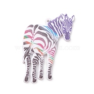 Opaque Acrylic Pendant, Zebra Charm, Colorful, 47x32x2mm, Hole: 1.4mm(MACR-K340-01A)