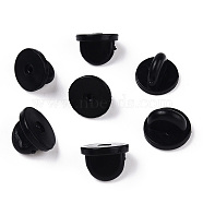 Silicone Brooch Findings, Rubber Pin Backs Comfort Fit Tie Tack, Black, 10x8mm, Hole: 1mm(MAK-ZX001-01)
