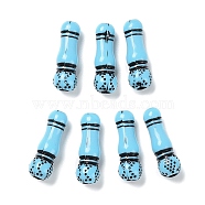 Opaque Acrylic Beads, Bamboo, Light Sky Blue, 21.5x7mm, Hole: 2.5mm, about 1020pcs/500g(OACR-G016-05)