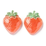 Transparent Resin Decoden Cabochons, Strawberry, Orange Red, 21.5x17x7mm(CRES-J046-03G)