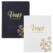 Imitation Leather Wedding Guestbooks Notepad with Gold Foil, for Wedding Decoration, Rectangle with Flower, Mixed Color, 133x99x3mm, 2 books/set(AJEW-WH0348-157)