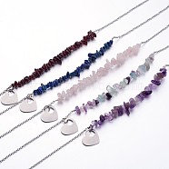Gemstone Pendant Necklaces, with Stainless Steel Finding, 17.3 inch(X-NJEW-JN01706)