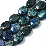 Natural Chrysocolla and Lapis Lazuli Beads Strands, Oval, 10x8x4~5mm, Hole: 1mm, about 41pcs/strand, 16.14 inch~16.33 inch(41~41.5cm)(G-N330-031)