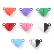 Alloy Magnetic Clasps with Loops, Heart, Mixed Color, 15x9.5x6mm, Hole: 1.5mm(PALLOY-P223-B01-M)