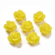 Synthetic Coral Carved Beads, Dyed, Flower, Yellow, 11.5x11.5x8.5mm, Hole: 1.2mm(CORA-H003-01A-07)