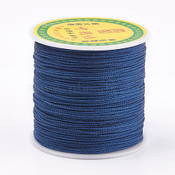 Polyester Cord, Midnight Blue, 0.8mm, about 87.48 yards(80m)/roll(OCOR-P008-335)
