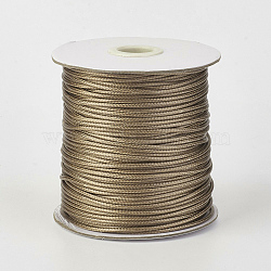 Eco-Friendly Korean Waxed Polyester Cord, Tan, 0.5mm, about 169.51~174.98 Yards(155~160m)/Roll(YC-P002-0.5mm-1121)