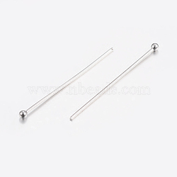 304 Stainless Steel Ball Head Pins, Stainless Steel Color, 30x0.7mm, 21 Gauge, Head: 2mm(STAS-K172-30P-07)