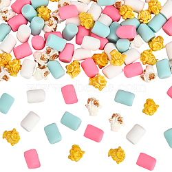 100Pcs Resin Cabochons, Simulated Cotton Candy, Mixed Color, 11.5~15x11~14x10.5~11.5mm, 5 colors, 20pcs/color(RESI-SC0006-86A)